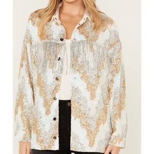 MISS ME WOMEN'S SEQUINS KNIT SHACKET